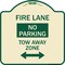 Signmission Fire Lane Tow-Away Zone W/ Bidirectional Arrow Heavy-Gauge Aluminum Sign, 18" x 18", TG-1818-23979 A-DES-TG-1818-23979 - alternate 1